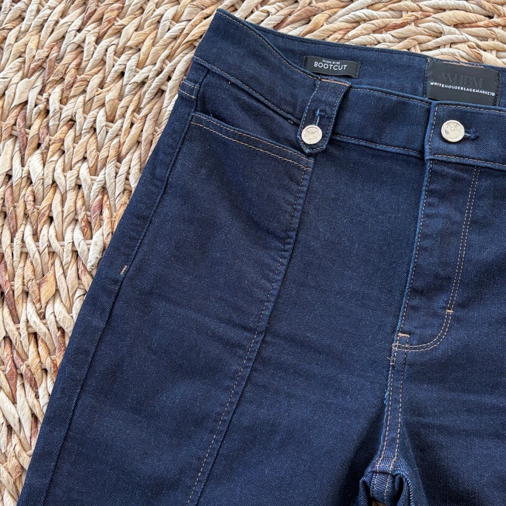 WHBM High Rise Tab Waist Bootcut Jean - Picture 10 of 16